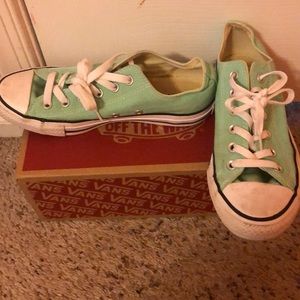 Mint green low top converse